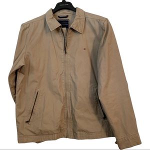Tommy Hilfiger Mens Large khaki perry light weight full zipper jacket